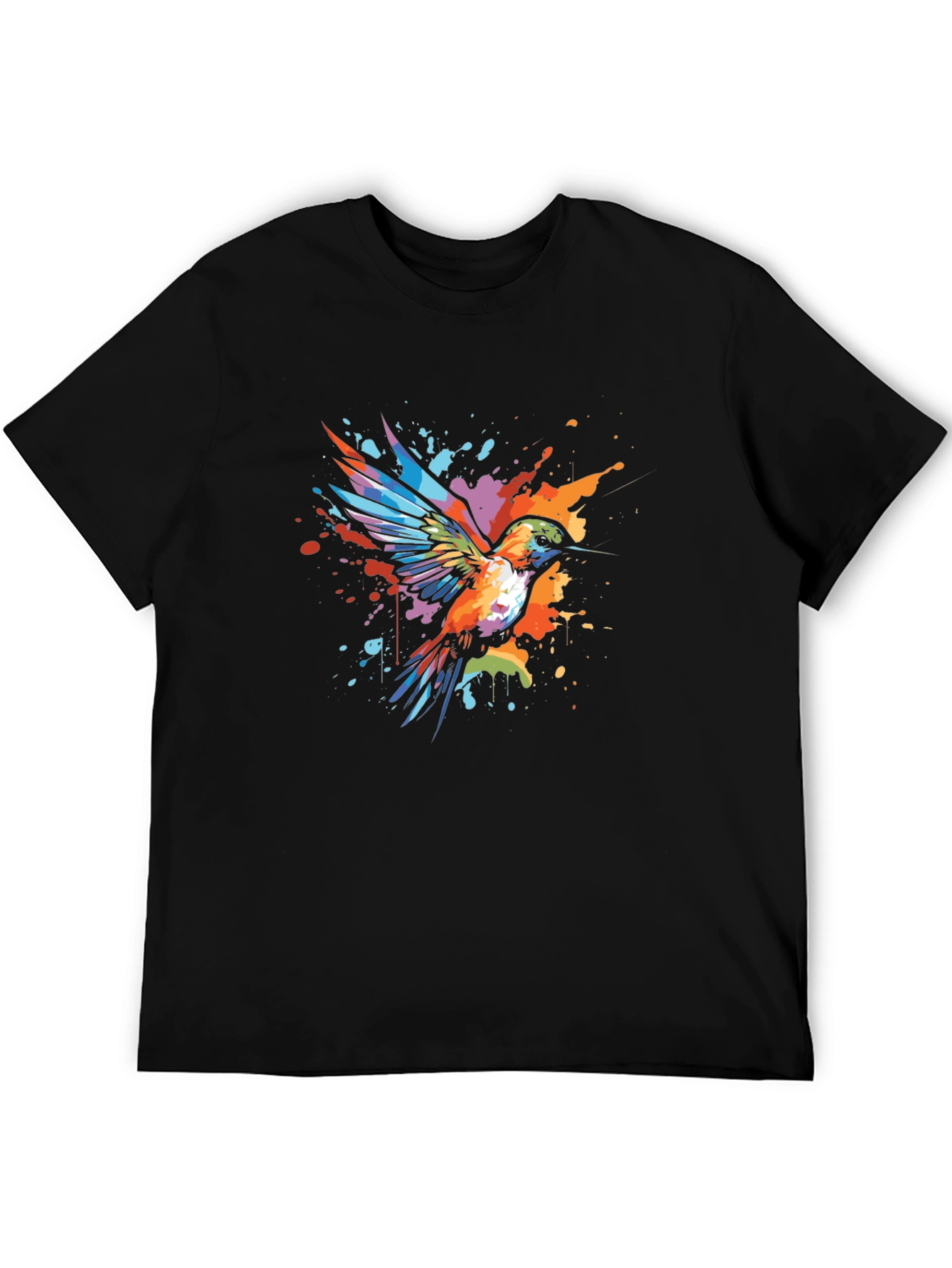 Hummingbird Splatter Art Graphic Tee - Unique Design
