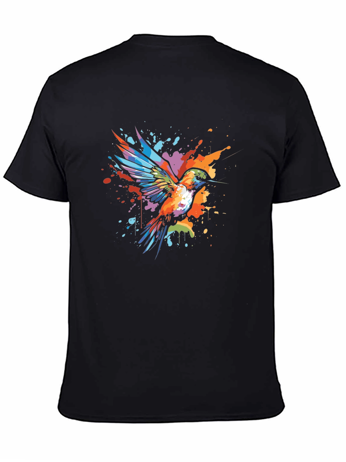Hummingbird Splatter Art Graphic Tee - Unique Design