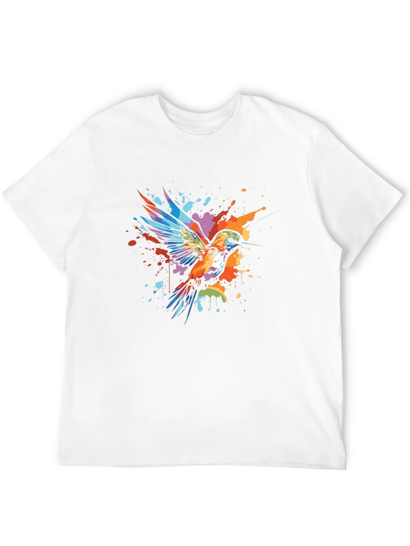 Hummingbird Splatter Art Graphic Tee - Unique Design