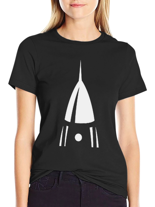 Abstract Rocket Graphic Black T-Shirt