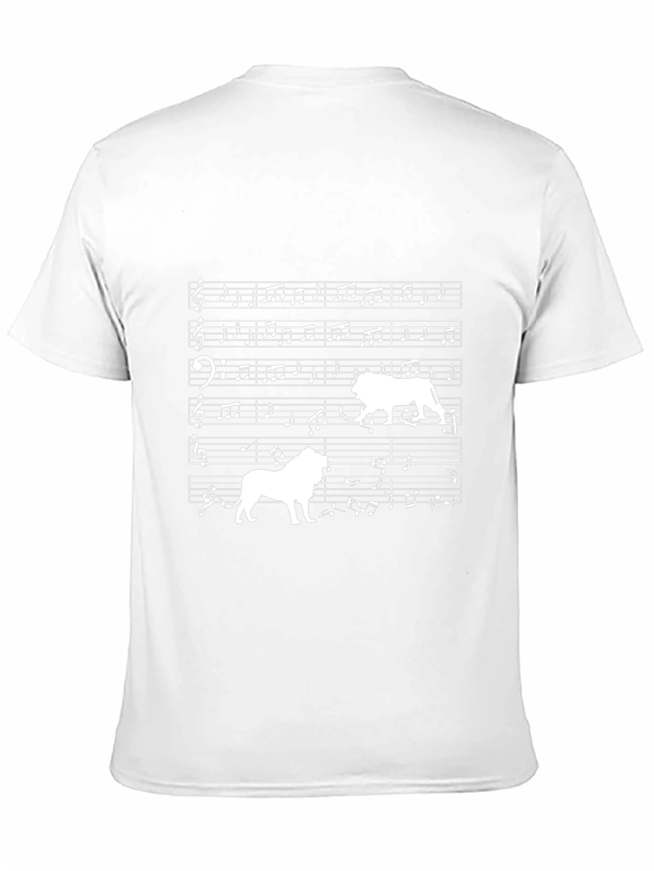 Musical Lion Graphic Tee - Unique Sheet Music Design