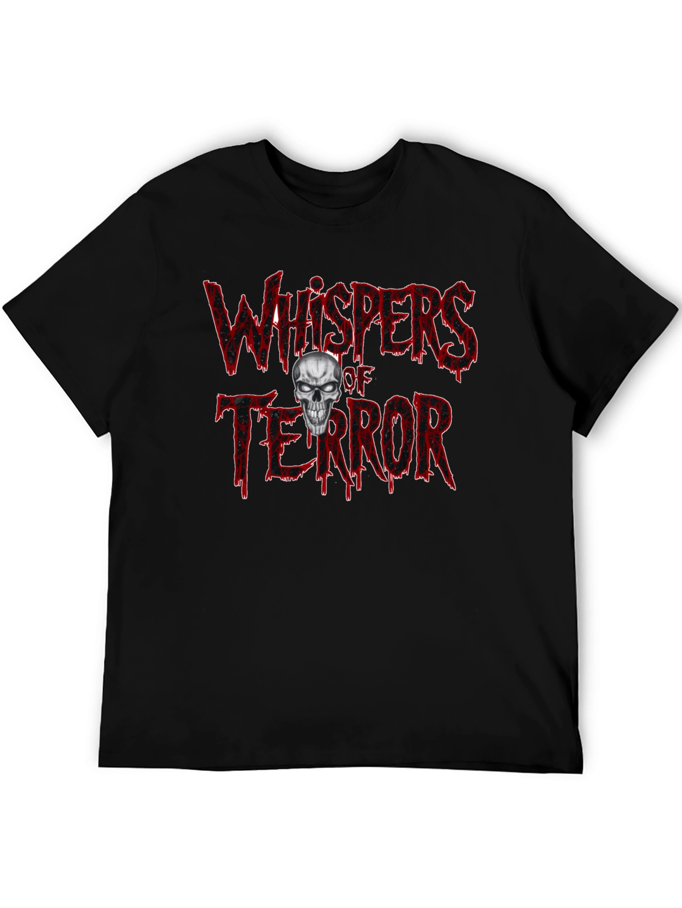 Whispers of Terror Graphic Print Black T-Shirt