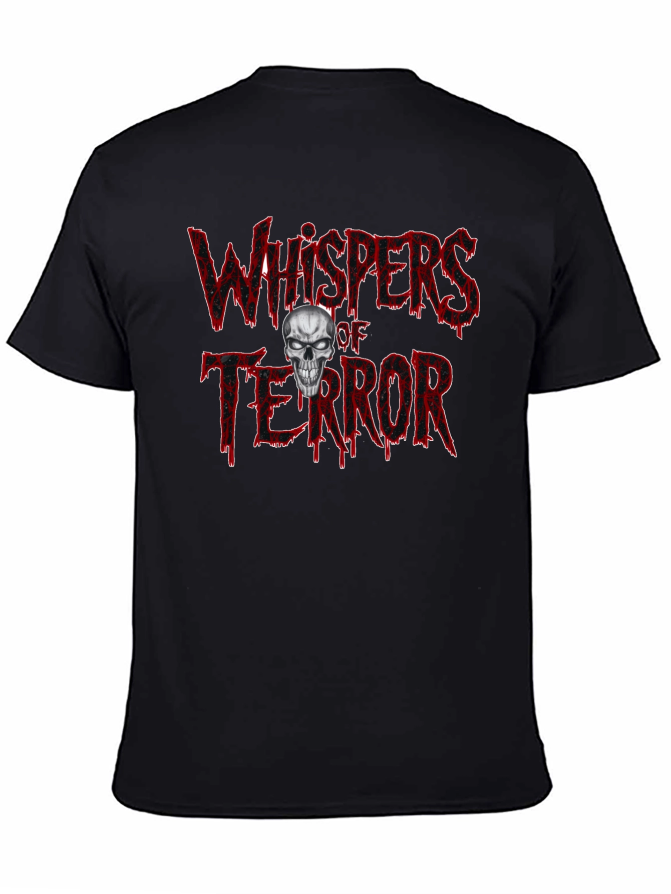 Whispers of Terror Graphic Print Black T-Shirt