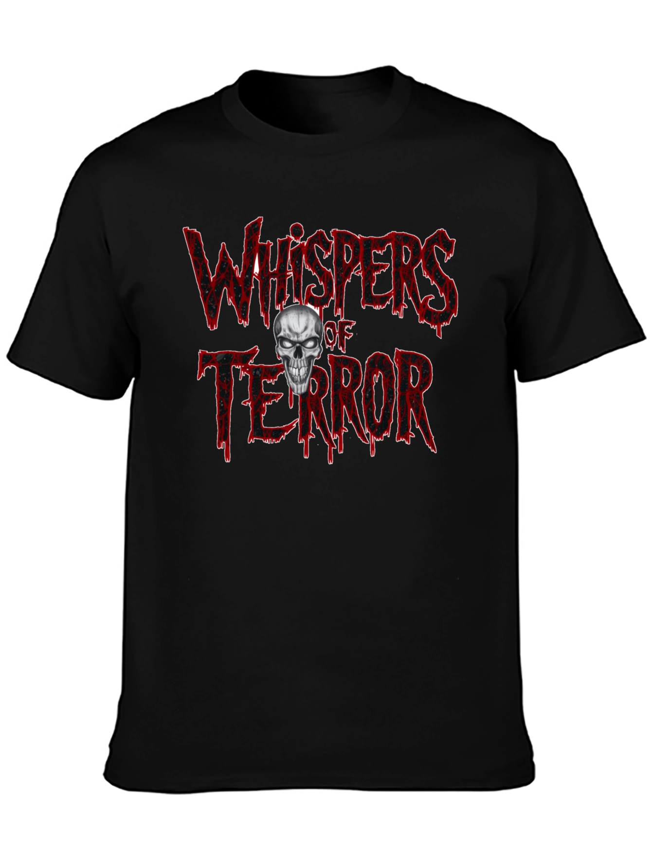 Whispers of Terror Graphic Print Black T-Shirt