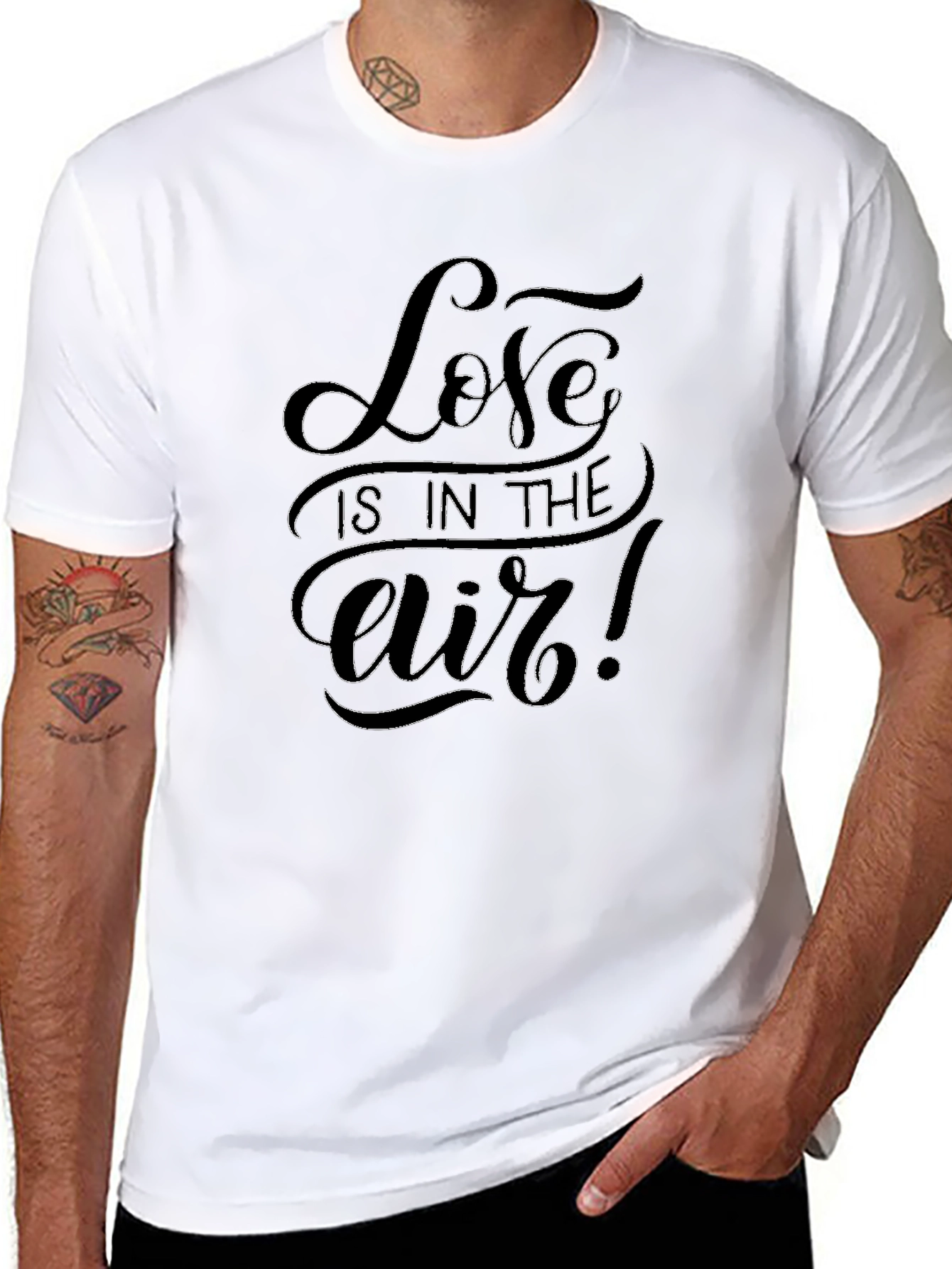 Love is in the Air Black Graphic T-Shirt