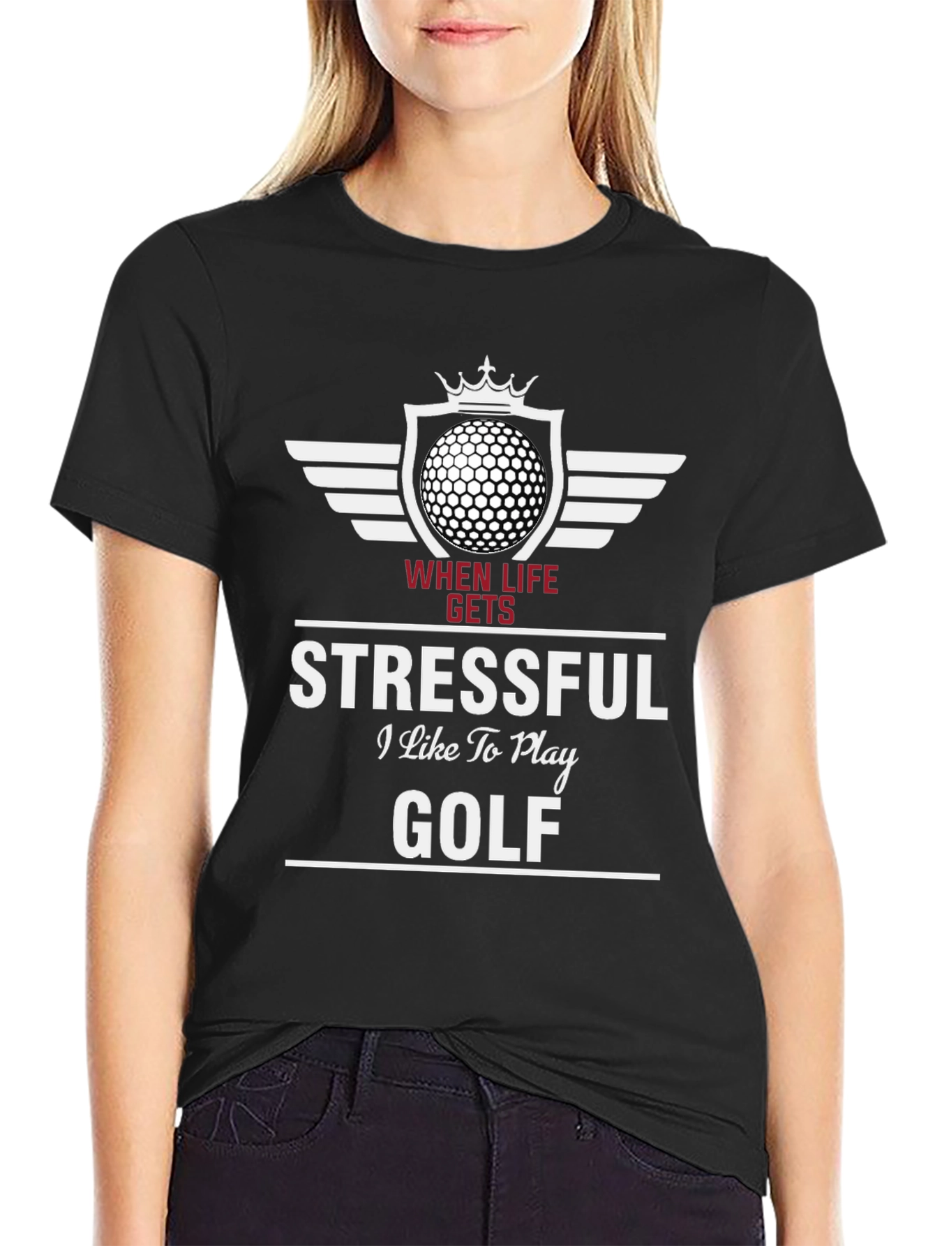 Stressful Golf Black T-Shirt