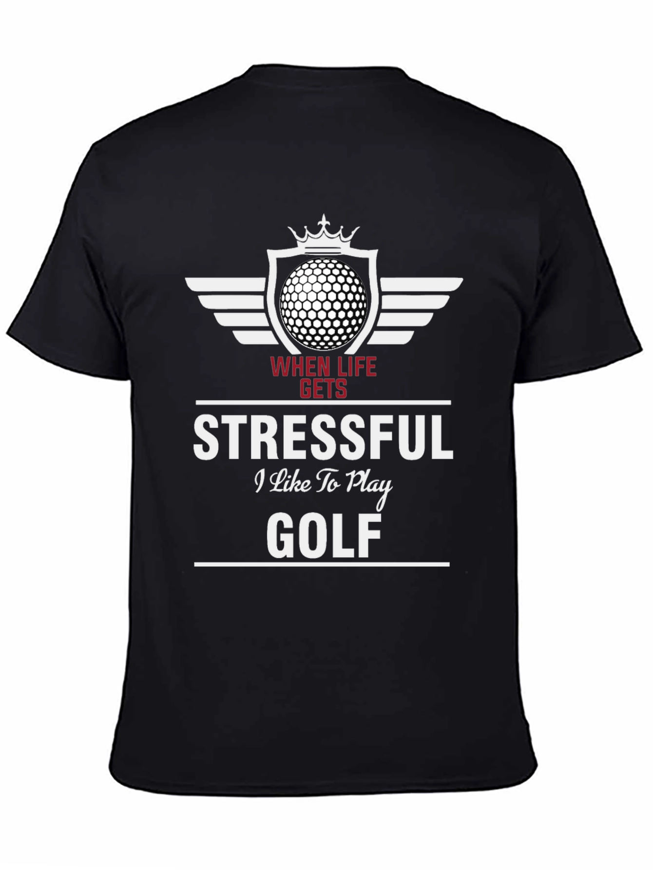 Stressful Golf Black T-Shirt