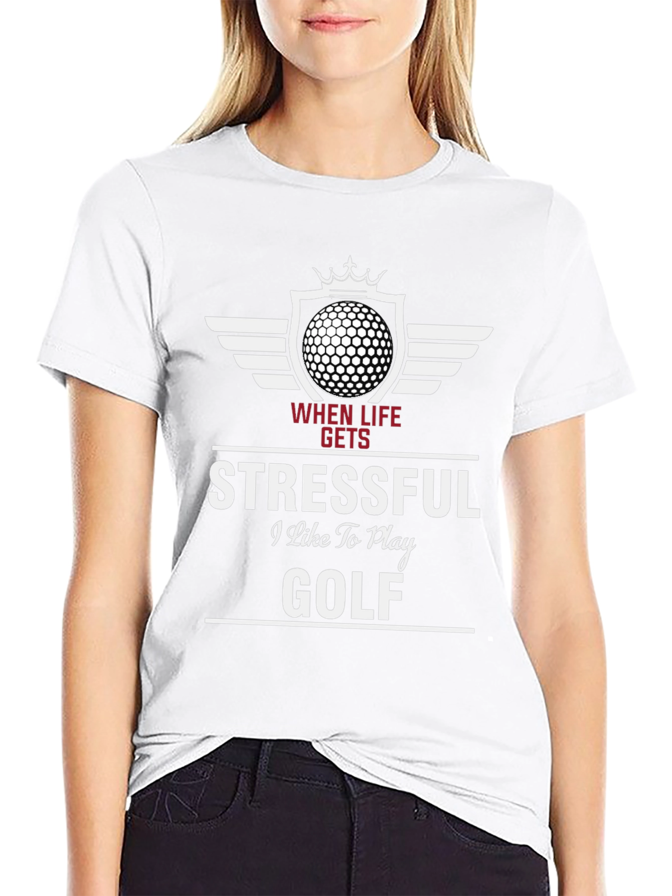 Stressful Golf Black T-Shirt