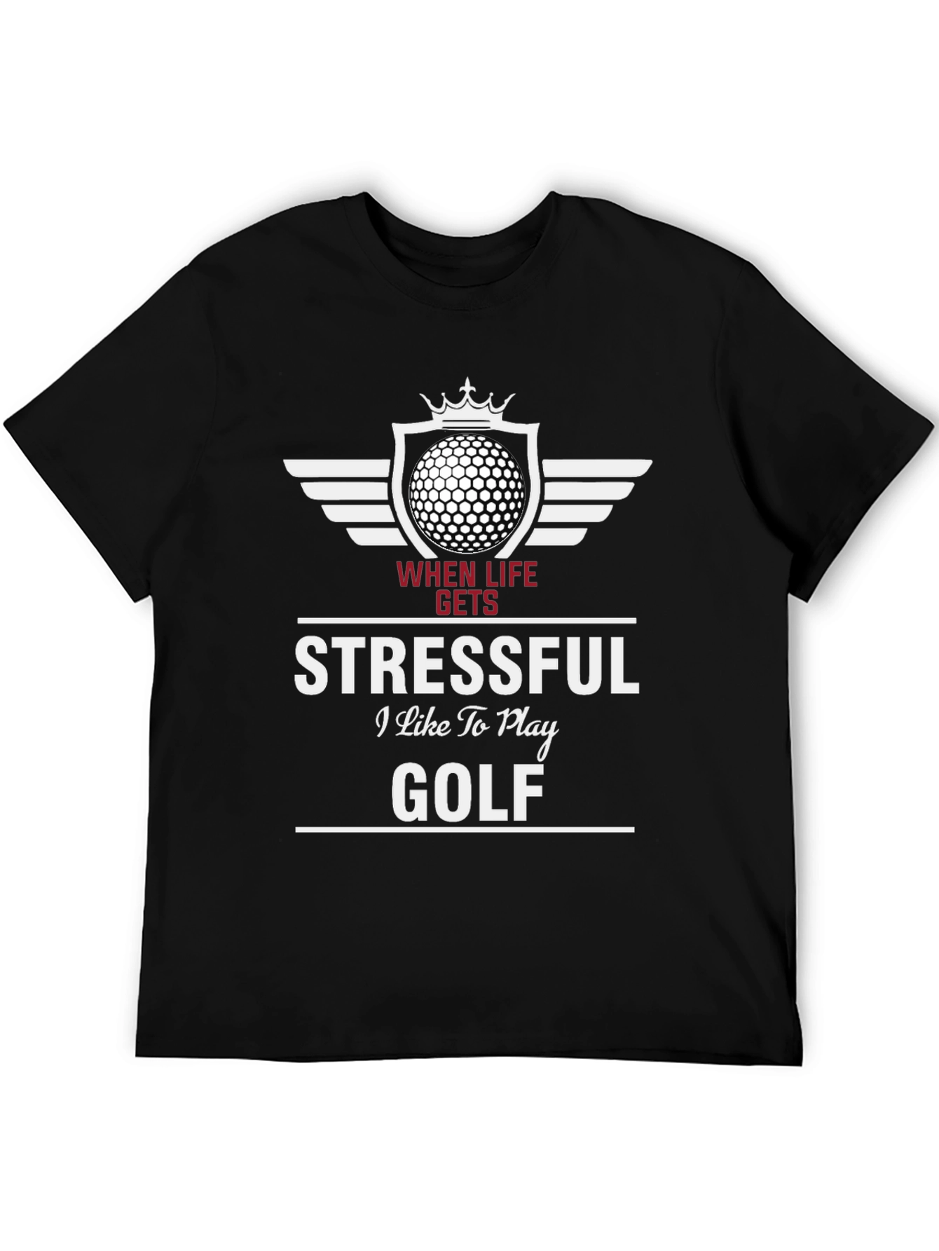 Stressful Golf Black T-Shirt