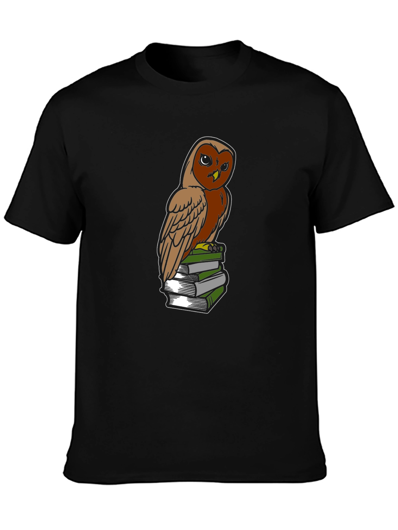 Owl on Books Graphic Tee - Smart & Stylish