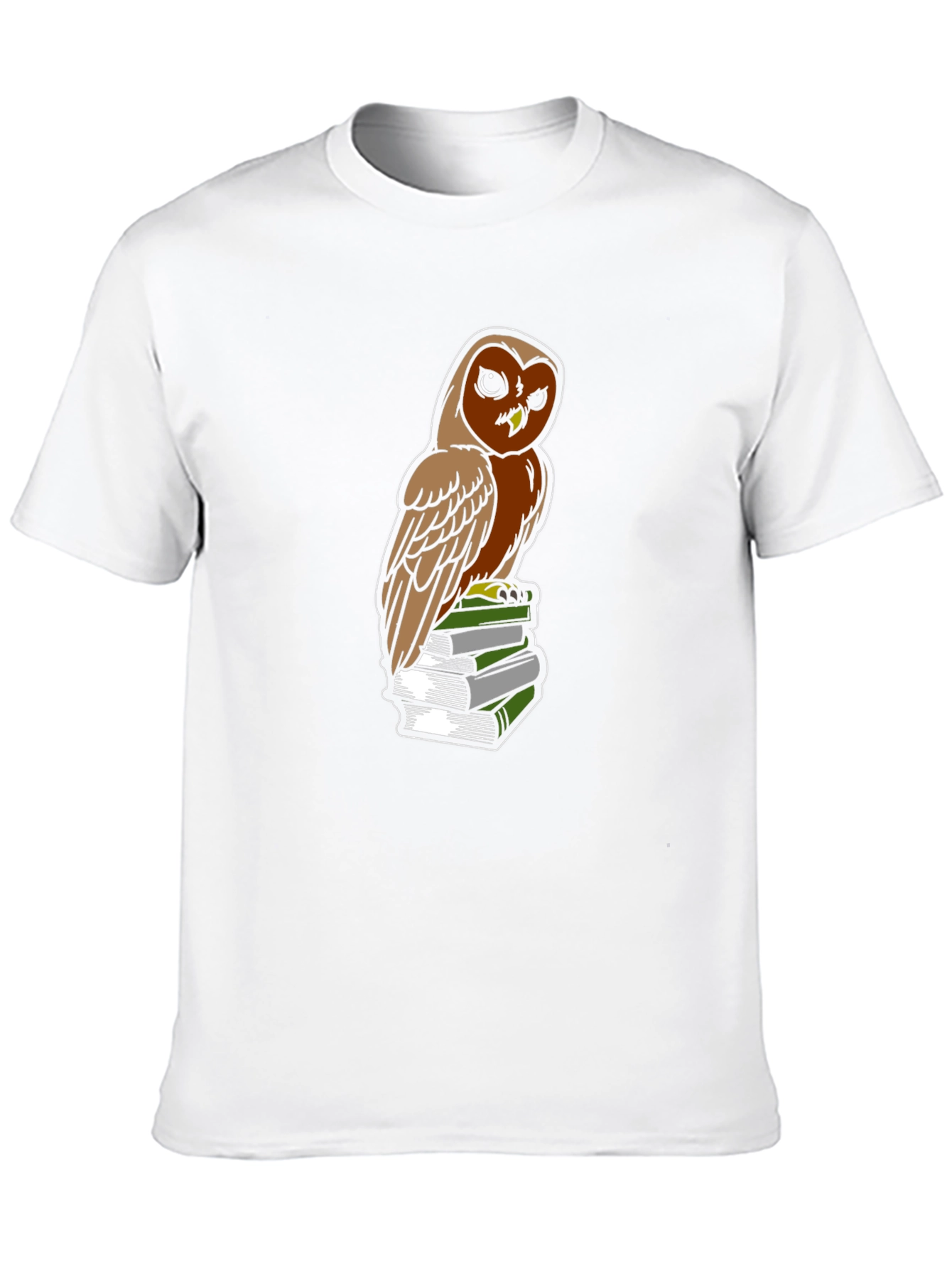 Owl on Books Graphic Tee - Smart & Stylish