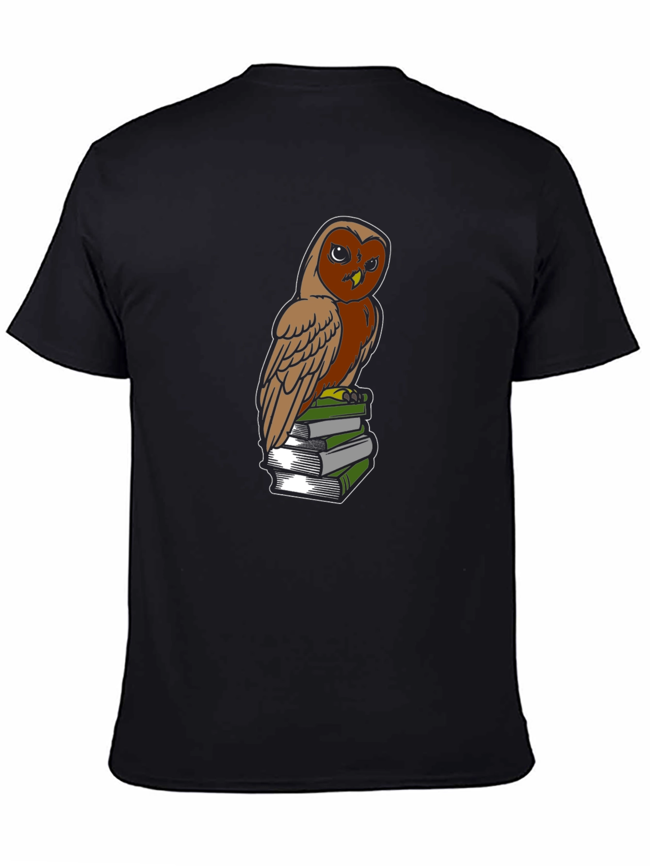 Owl on Books Graphic Tee - Smart & Stylish