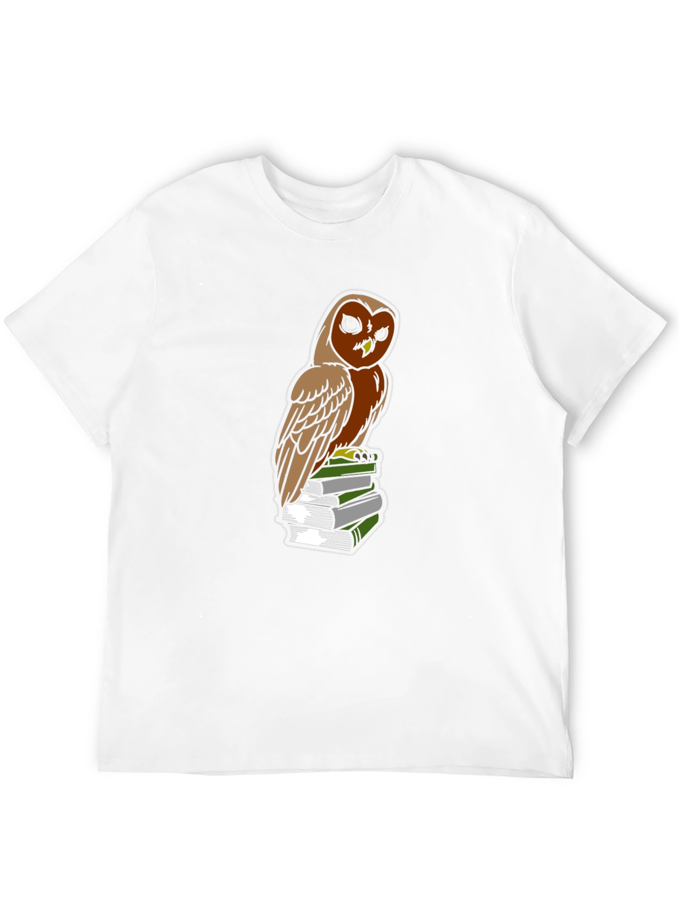 Owl on Books Graphic Tee - Smart & Stylish