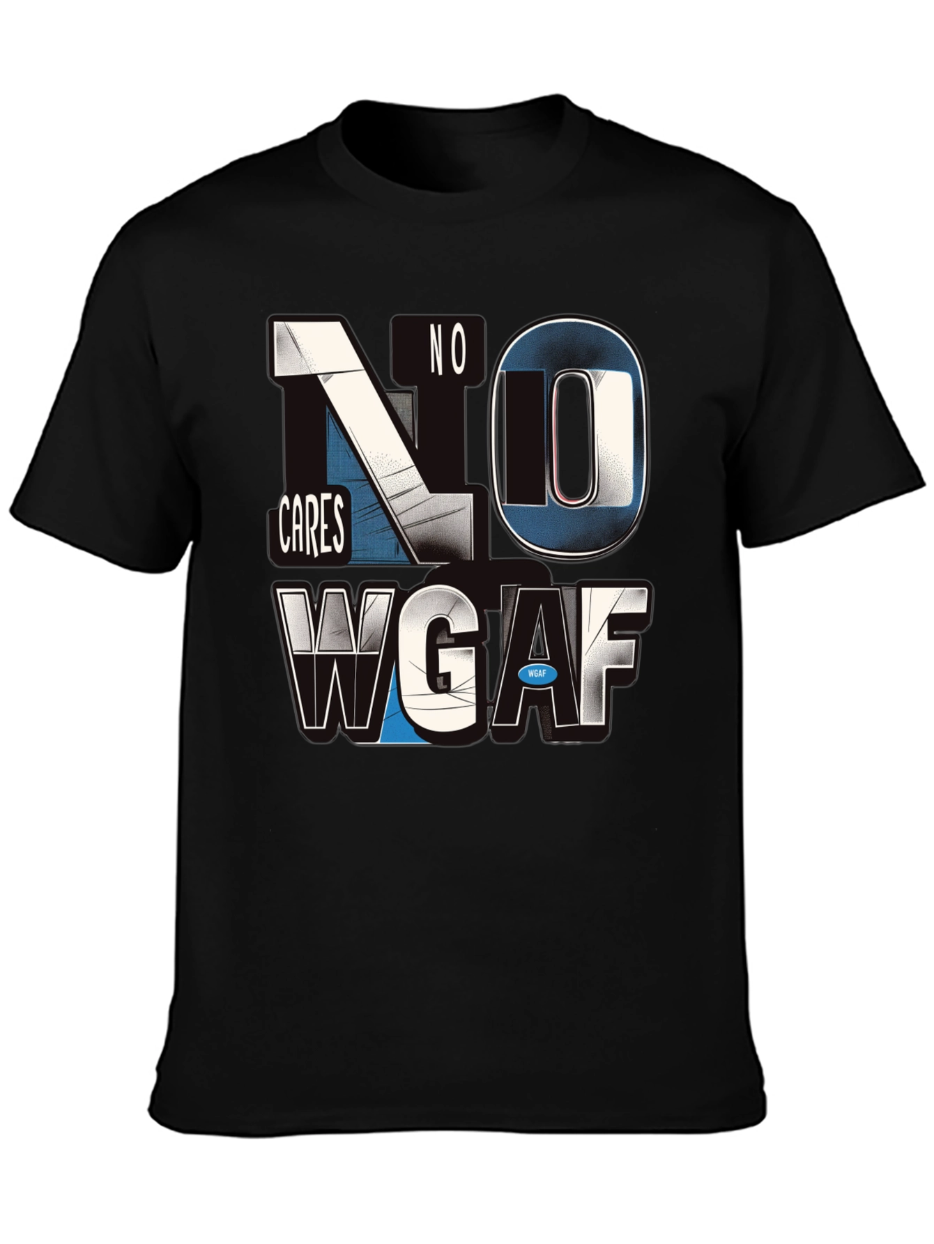 No Cares WGAF Graphic Black Tee