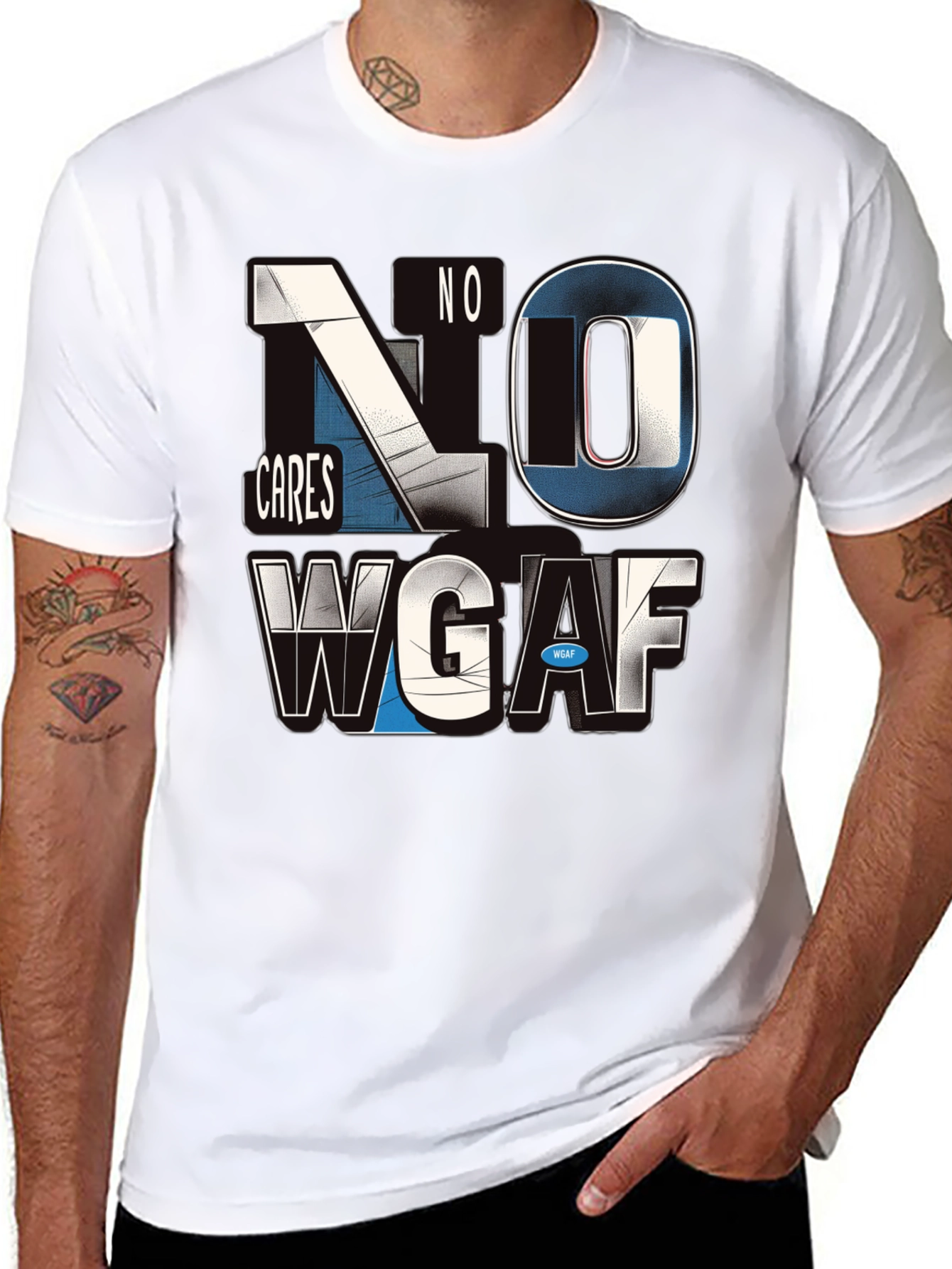 No Cares WGAF Graphic Black Tee