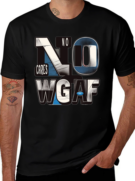No Cares WGAF Graphic Black Tee