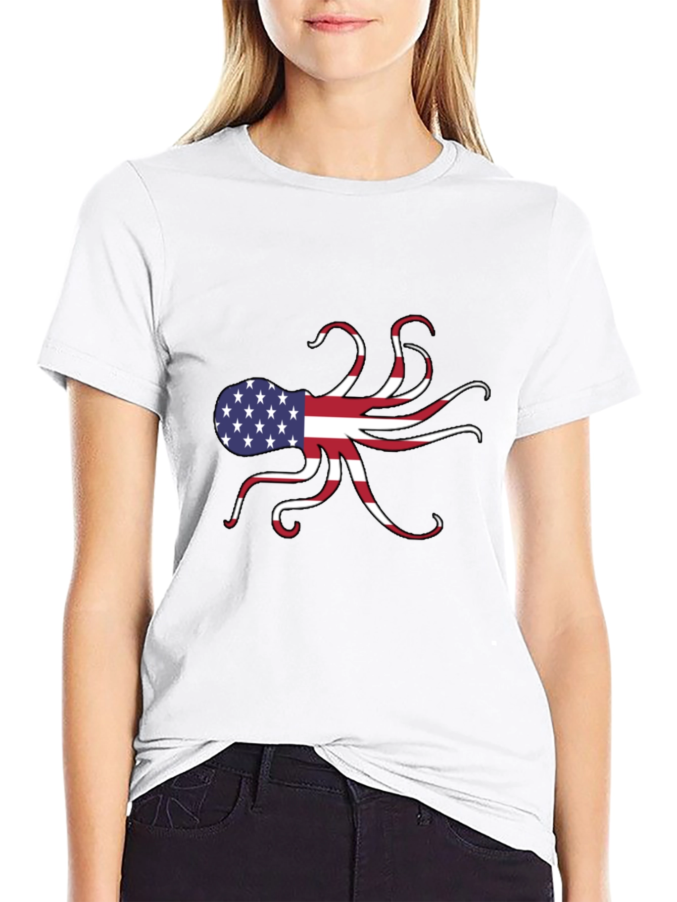 American Flag Octopus Graphic Tee