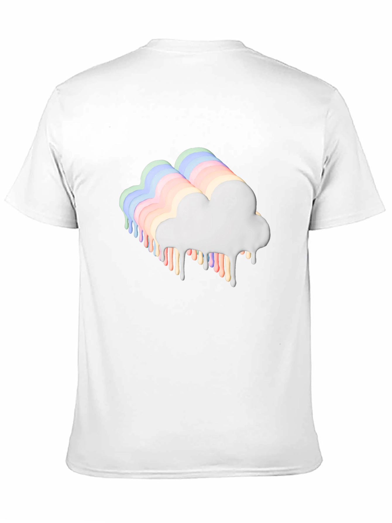 Dripping Rainbow Cloud Graphic Tee - Black