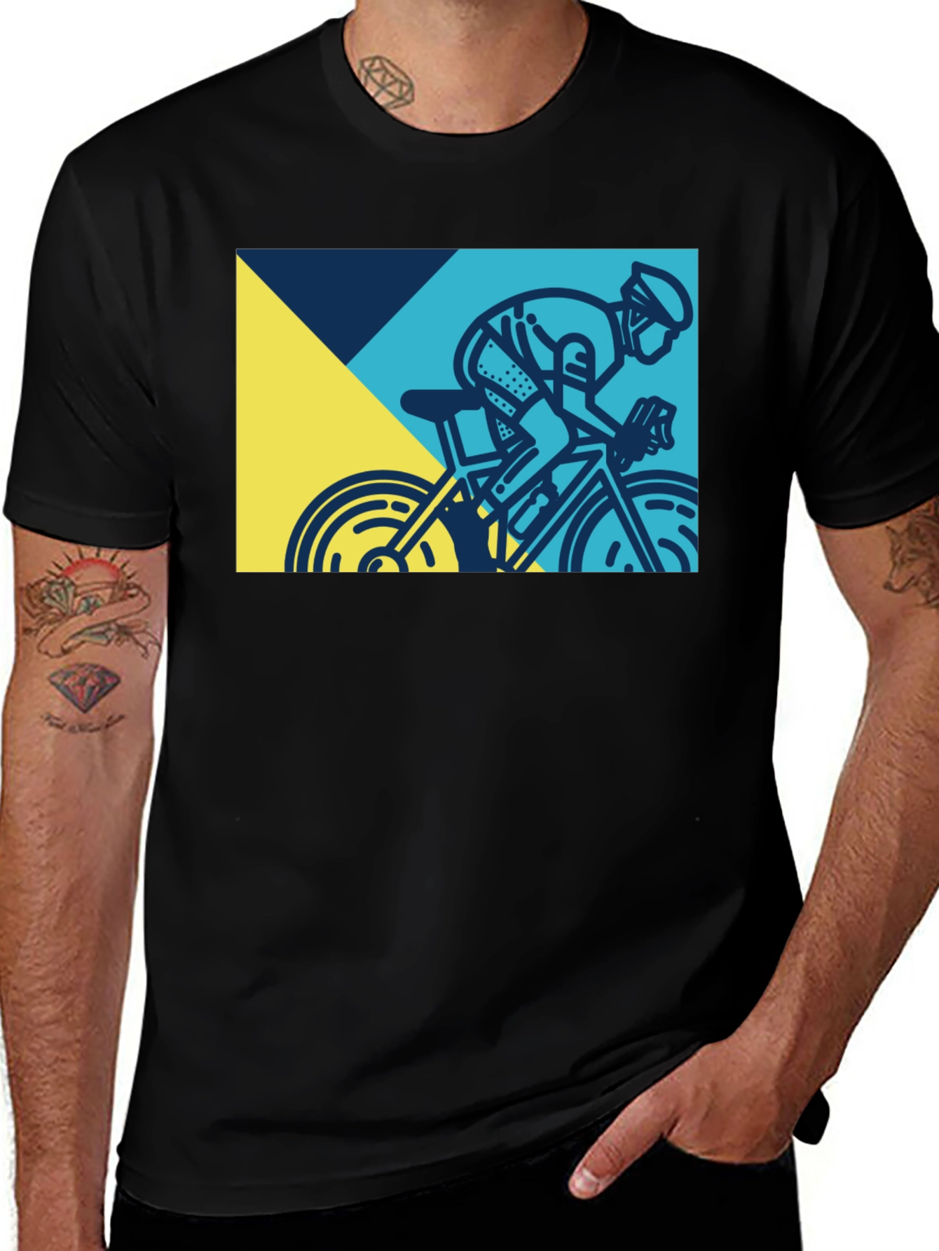 Cycling Graphic Tee - Mens Black T-Shirt