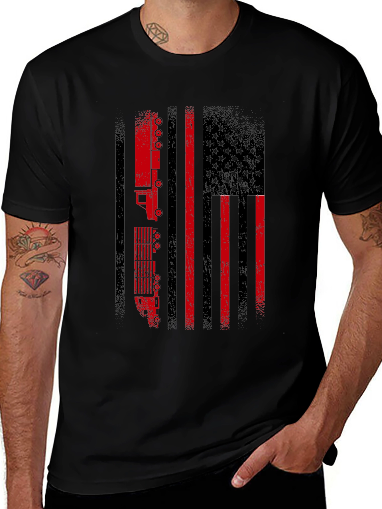 Trucker American Flag Graphic Tee
