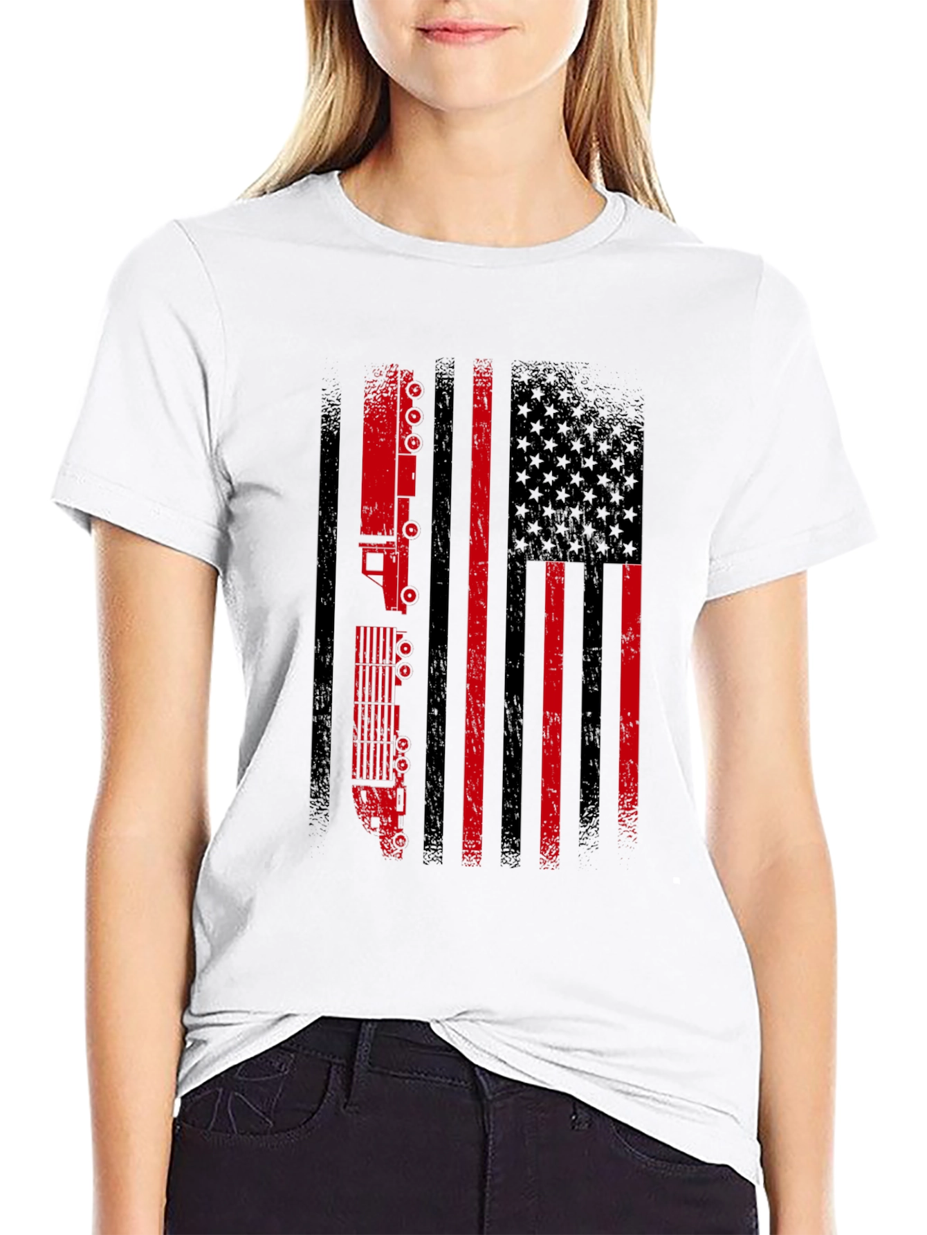 Trucker American Flag Graphic Tee
