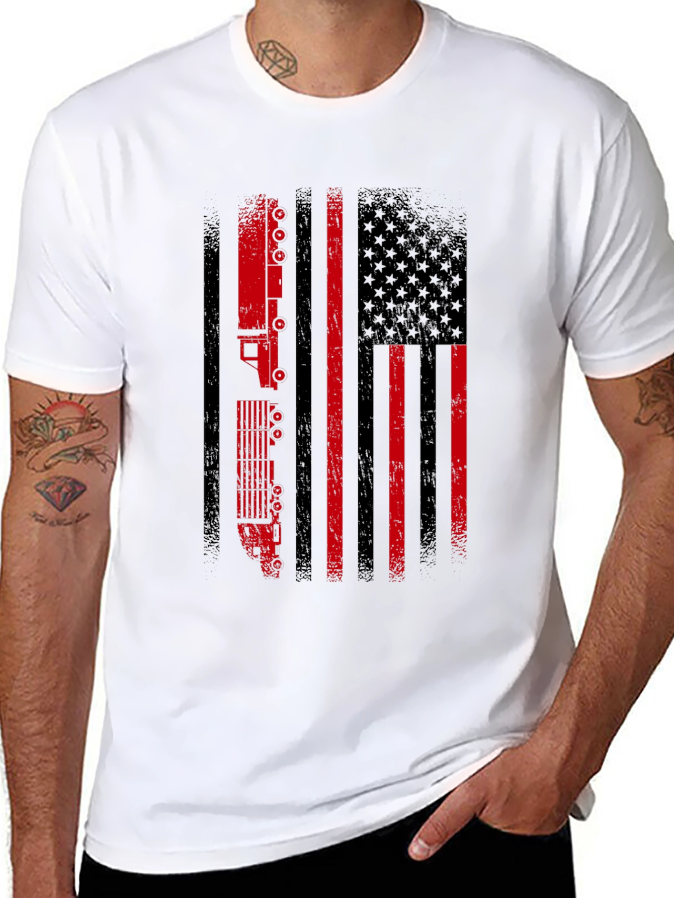 Trucker American Flag Graphic Tee
