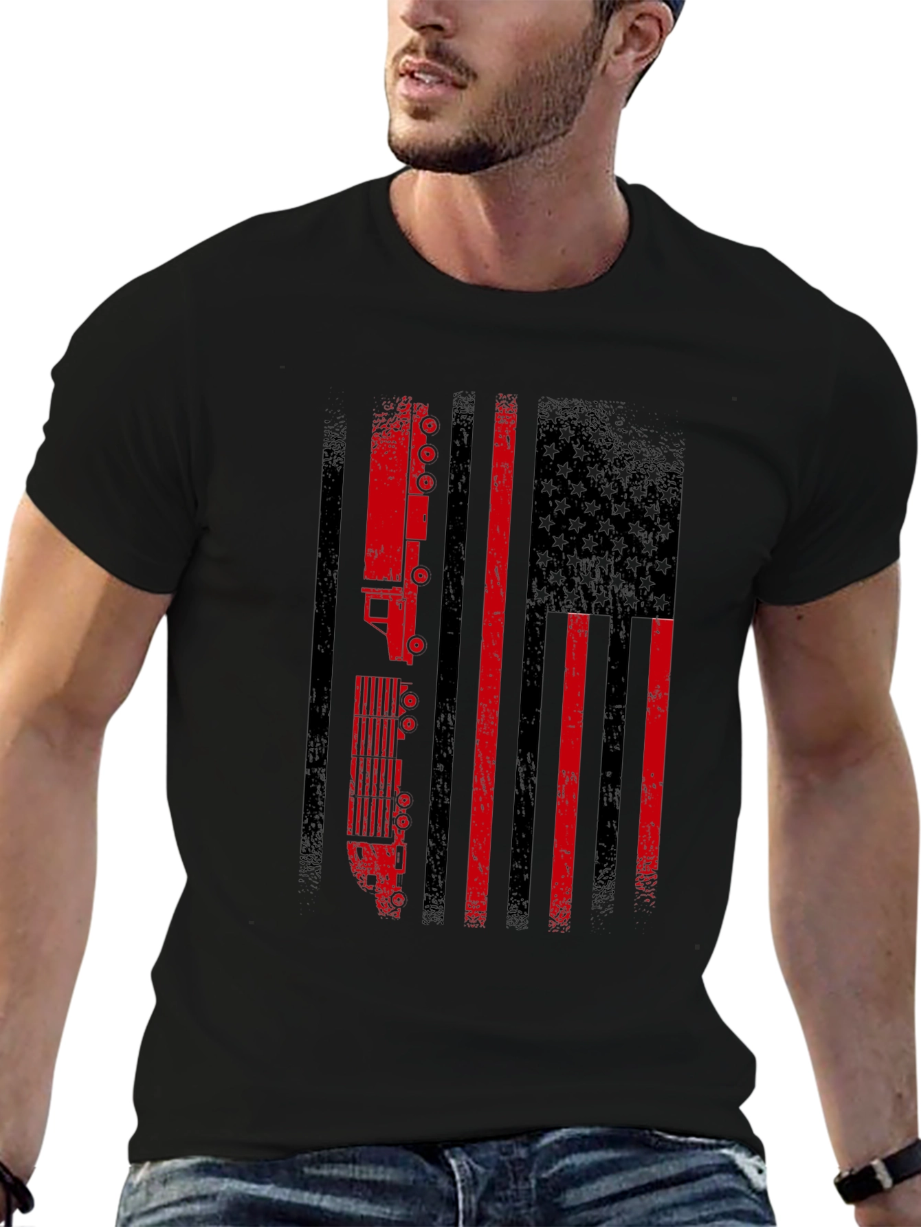 Trucker American Flag Graphic Tee