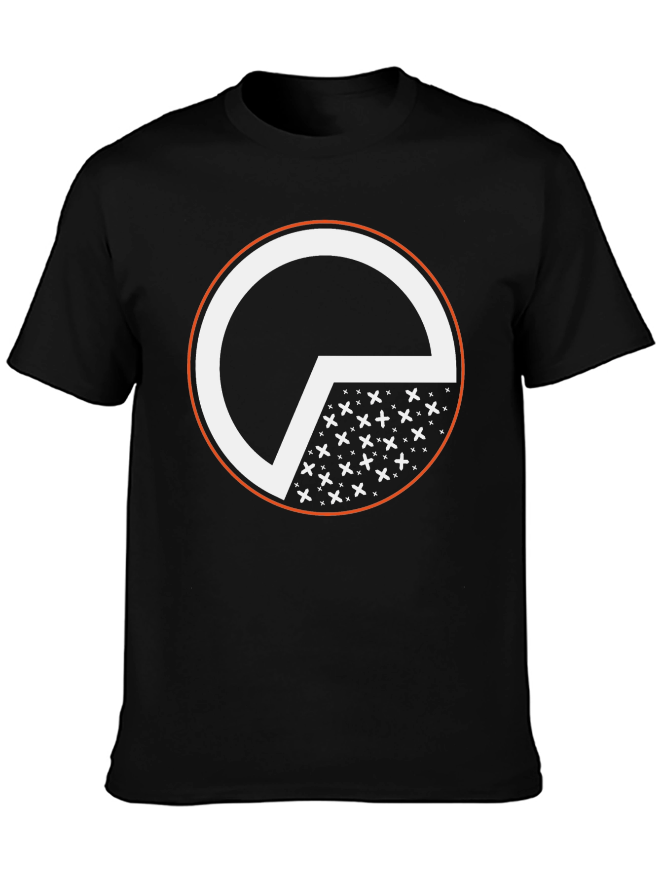 Graphic Tee: Black Circle Design Cotton T-Shirt