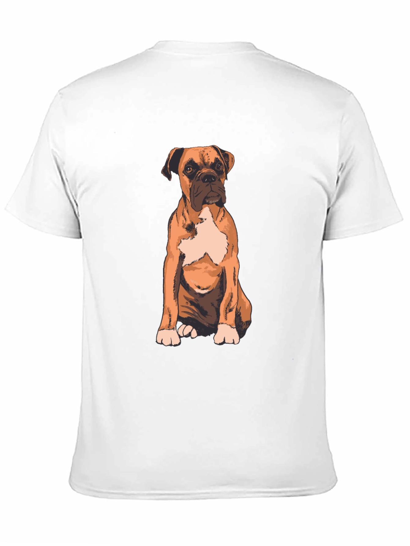 Boxer Dog Graphic Print T-Shirt - Casual Wear