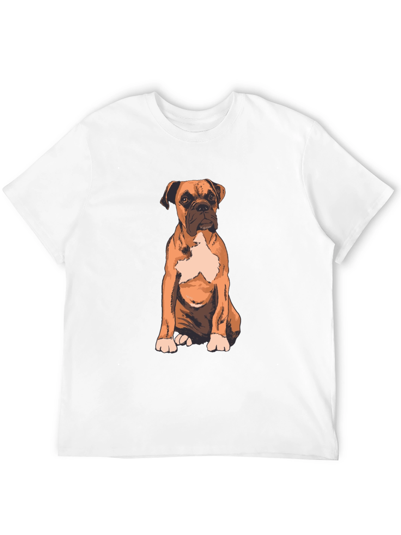 Boxer Dog Graphic Print T-Shirt - Casual Wear