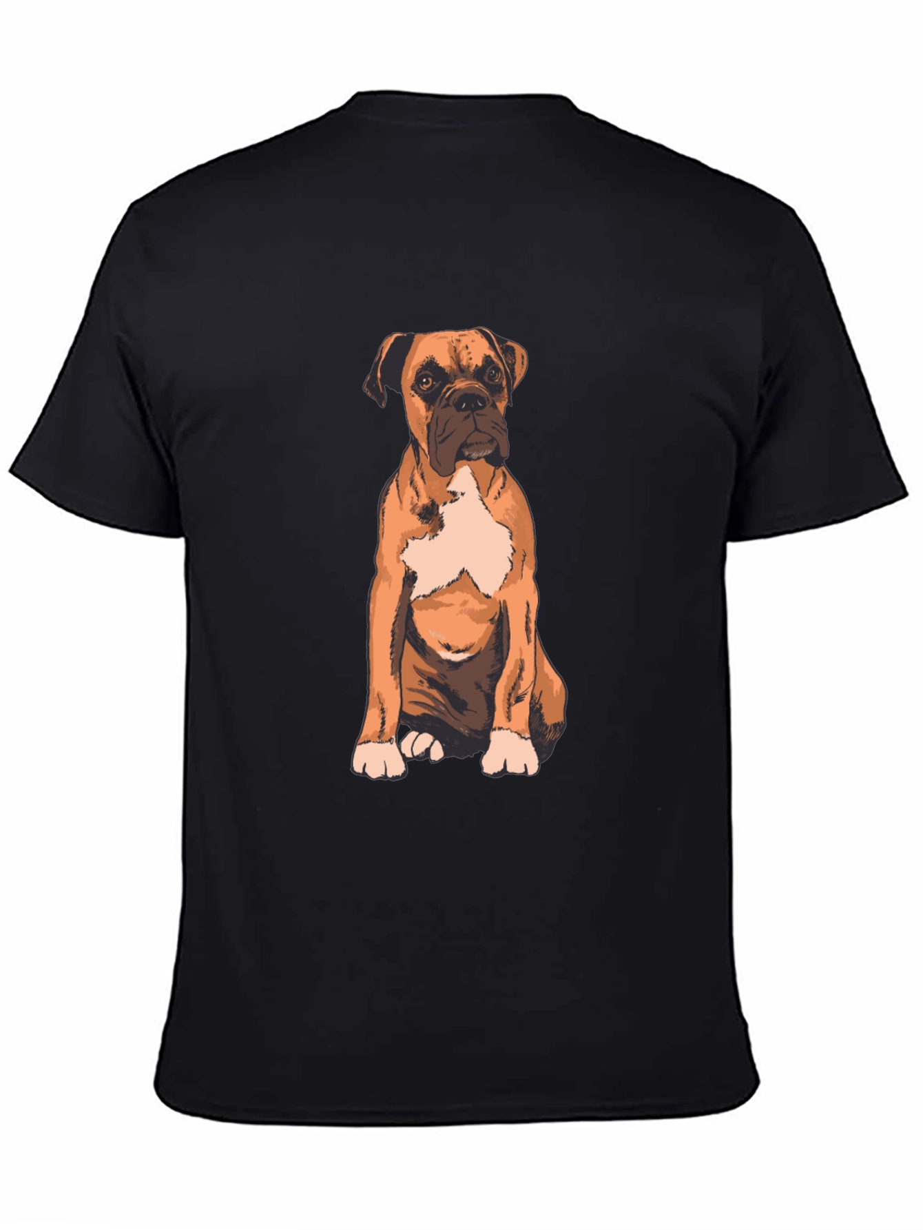 Boxer Dog Graphic Print T-Shirt - Casual Wear