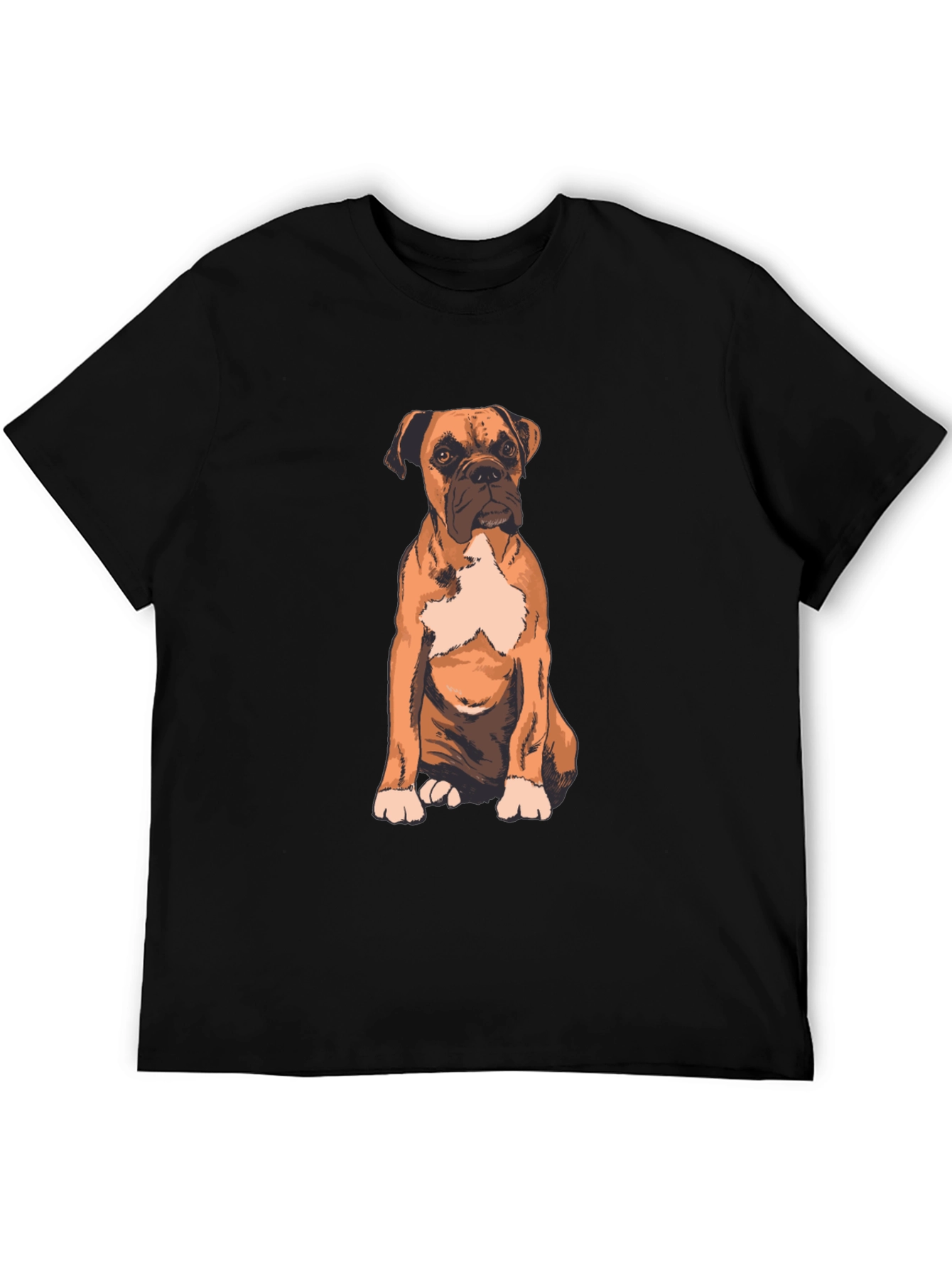 Boxer Dog Graphic Print T-Shirt - Casual Wear