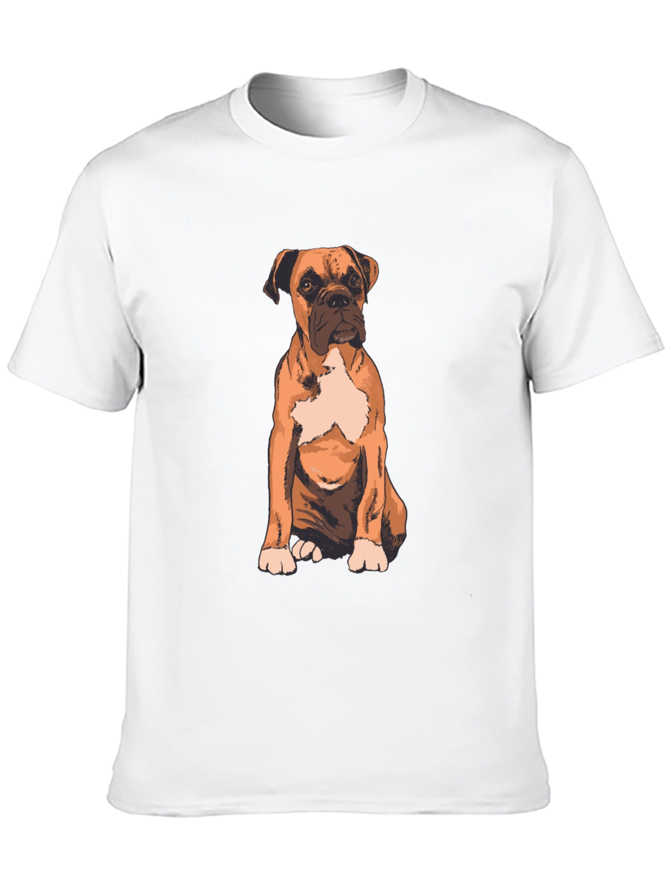 Boxer Dog Graphic Print T-Shirt - Casual Wear
