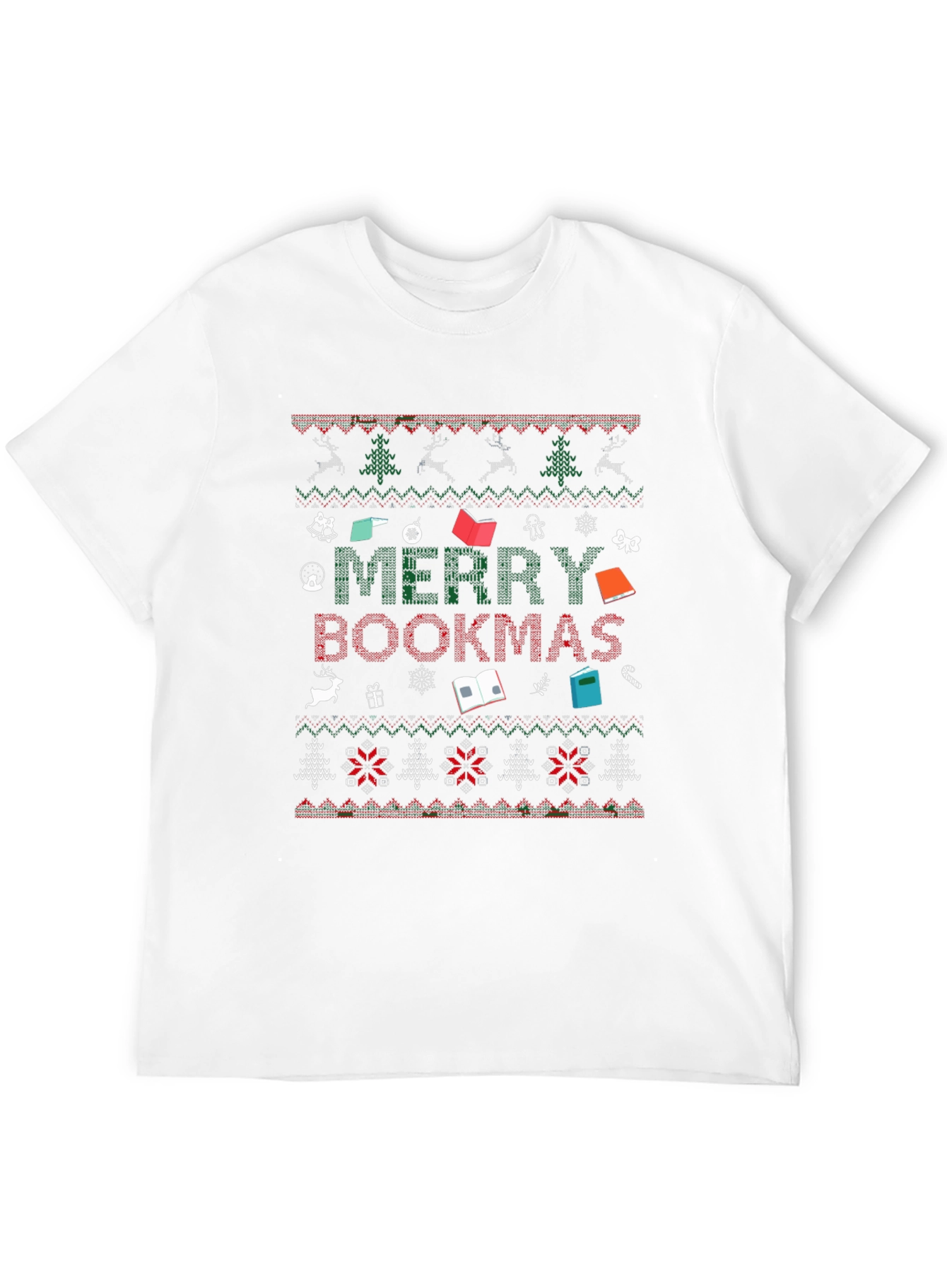 Merry Bookmas Ugly Christmas Sweater T-Shirt