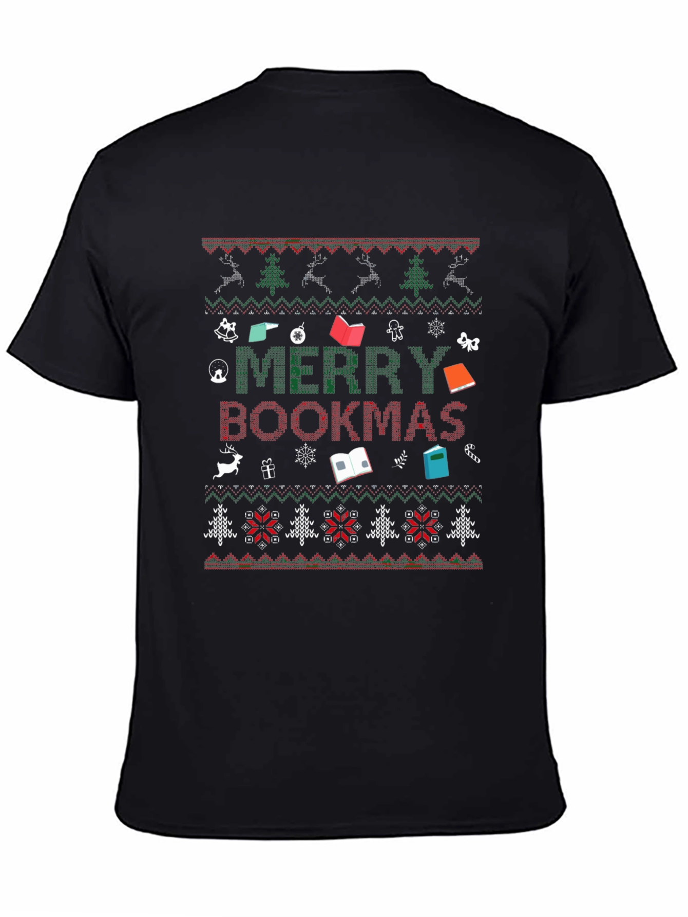 Merry Bookmas Ugly Christmas Sweater T-Shirt