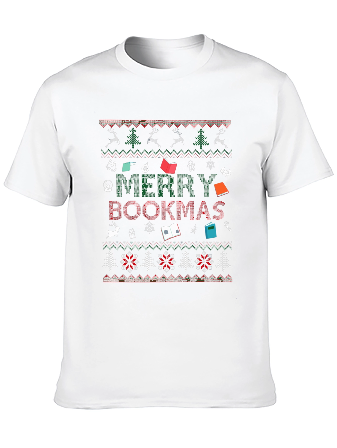 Merry Bookmas Ugly Christmas Sweater T-Shirt