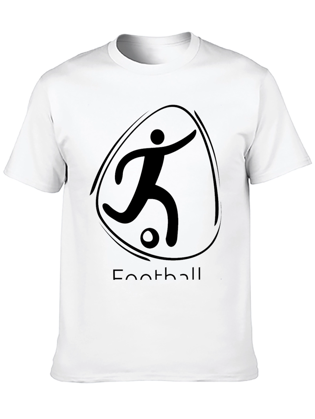 Stylish Black Football Graphic T-Shirt