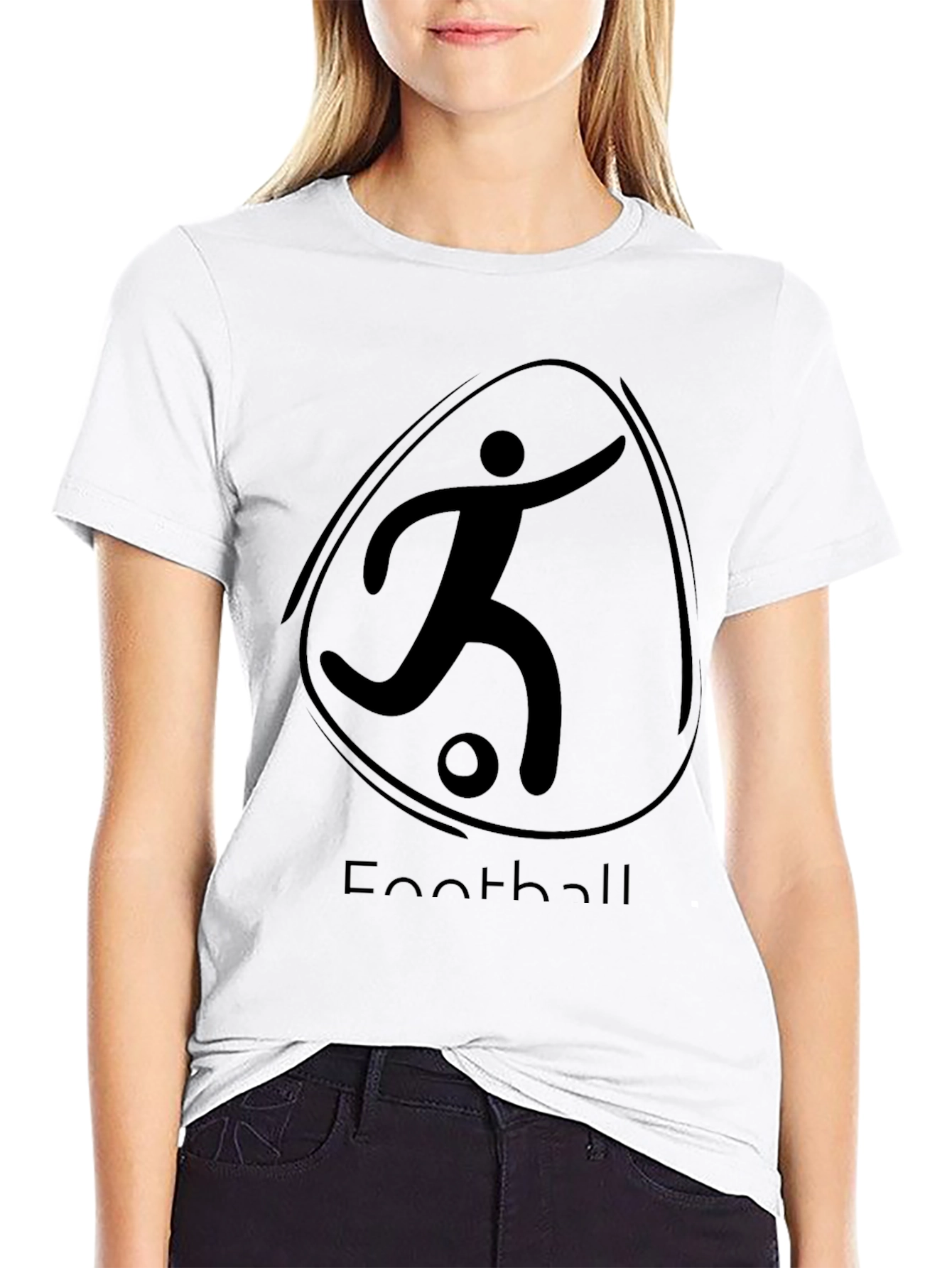 Stylish Black Football Graphic T-Shirt
