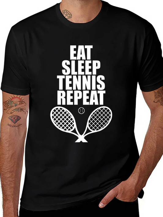 Eat Sleep Tennis Repeat Graphic T-Shirt
