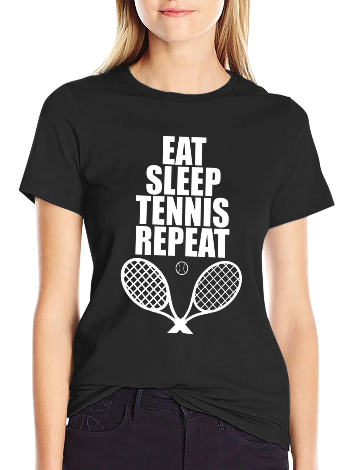 Eat Sleep Tennis Repeat Graphic T-Shirt