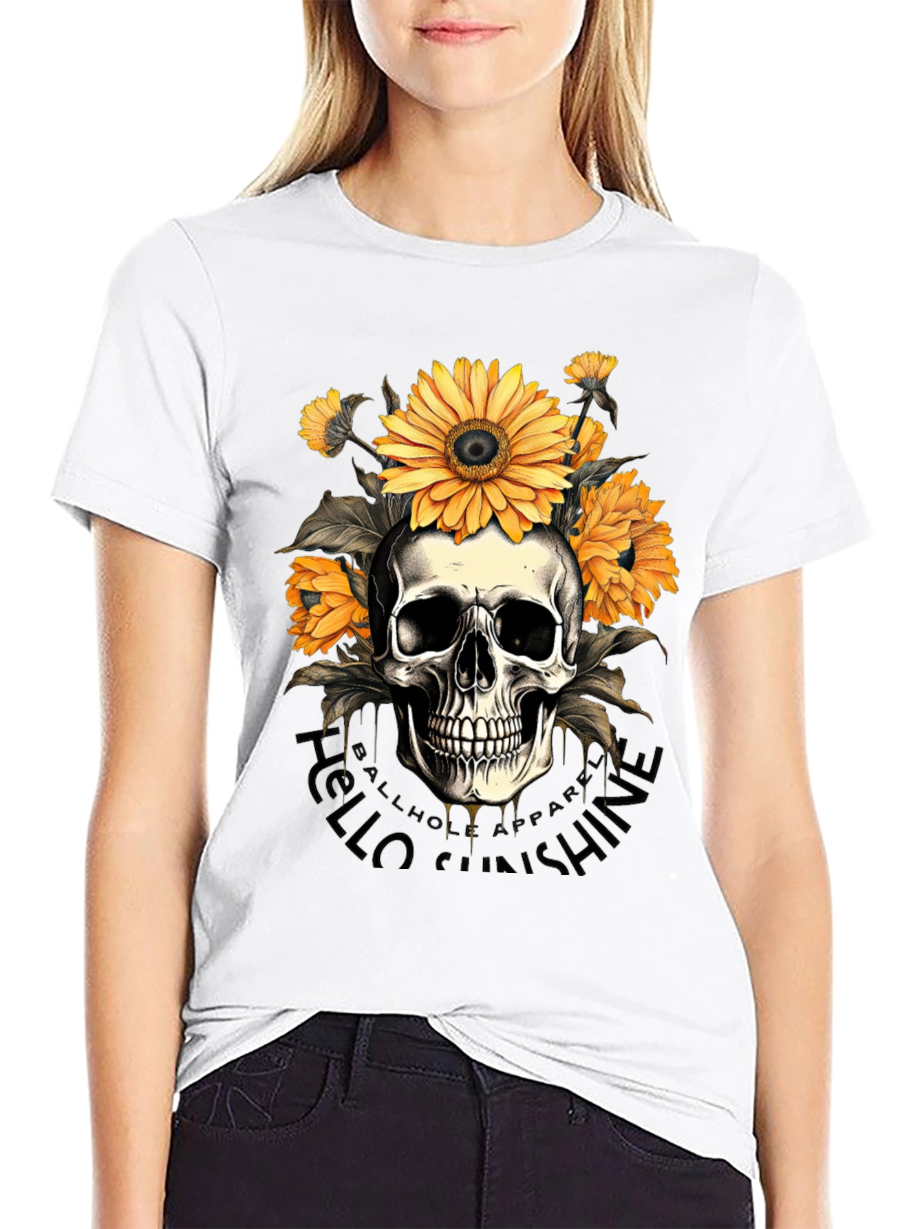 Skull & Sunflower Graphic Tee