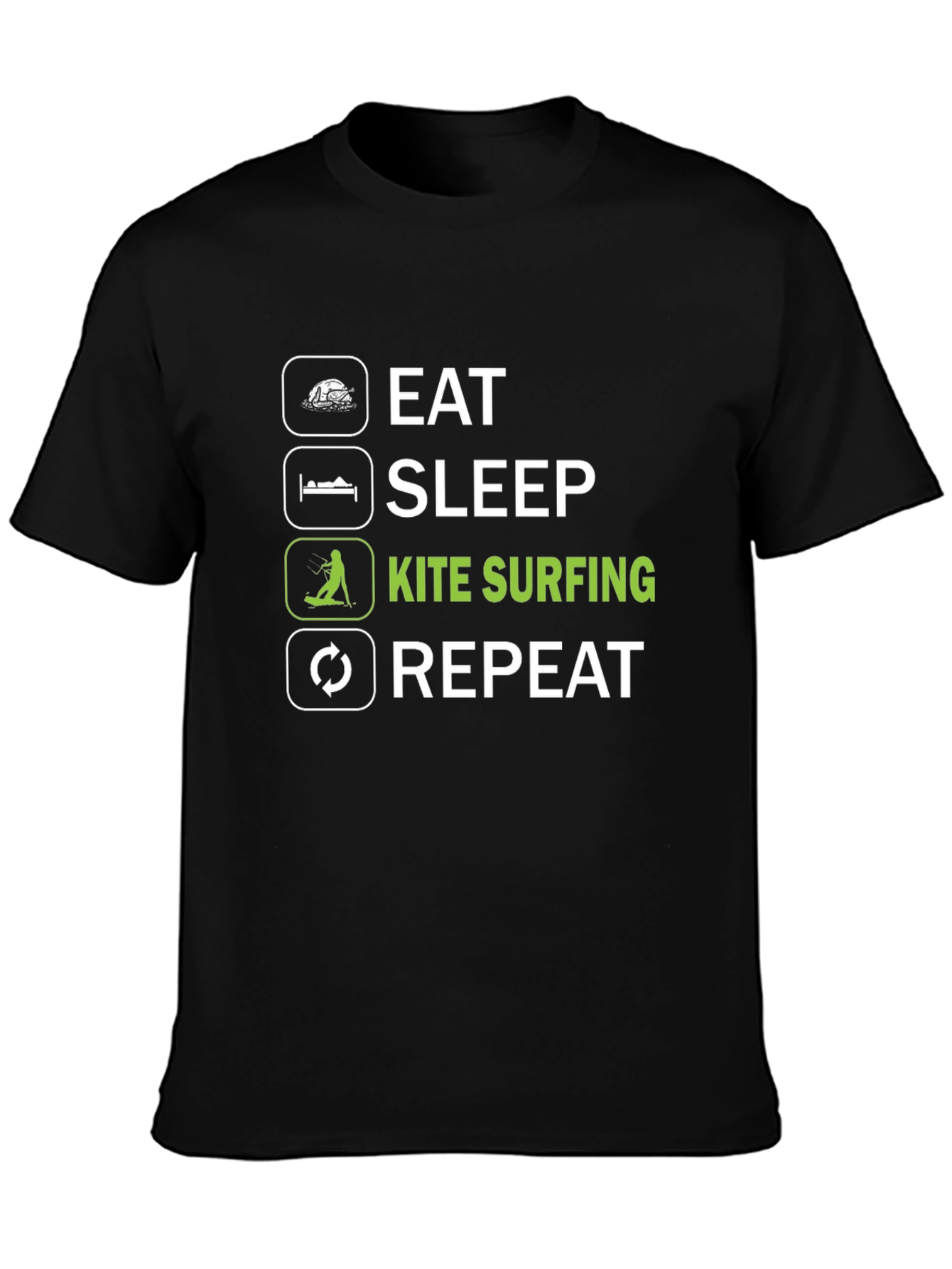Eat Sleep Kite Surfing Repeat Graphic Tee