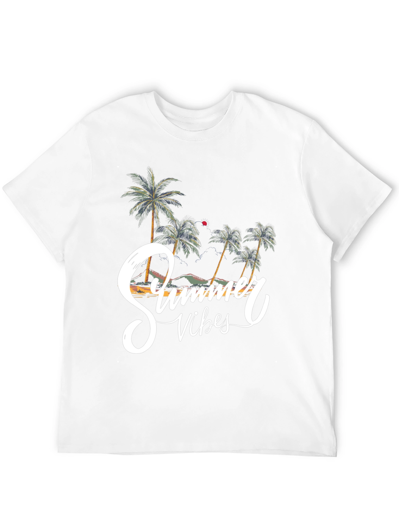 Summer Vibes Graphic Tee - Beach Palm Tree Shirt