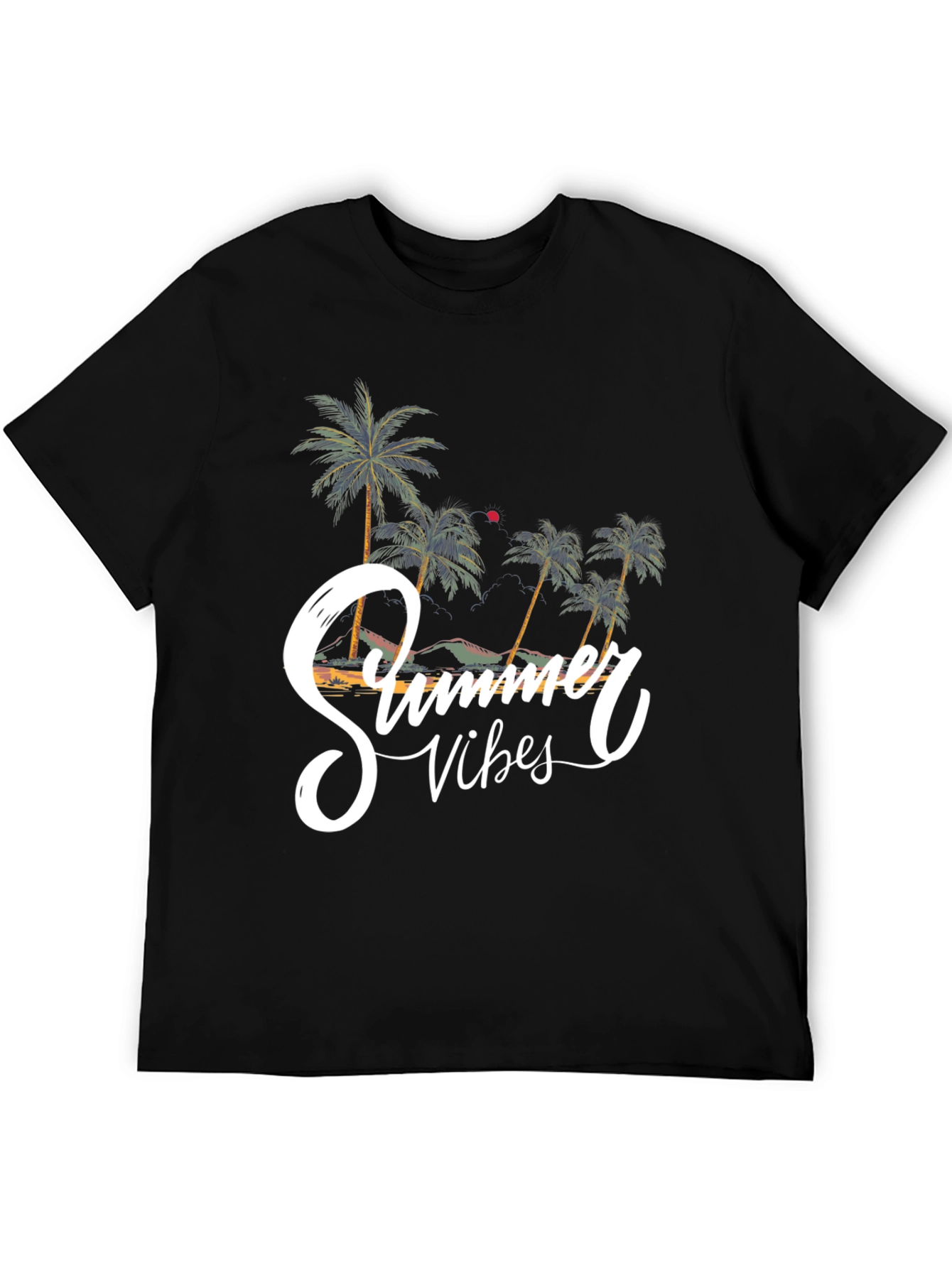 Summer Vibes Graphic Tee - Beach Palm Tree Shirt