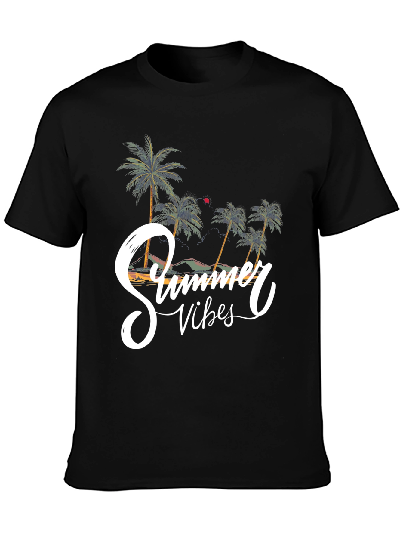 Summer Vibes Graphic Tee - Beach Palm Tree Shirt
