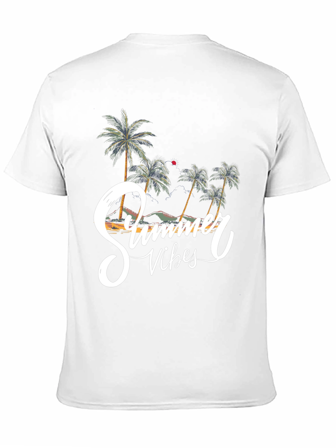 Summer Vibes Graphic Tee - Beach Palm Tree Shirt