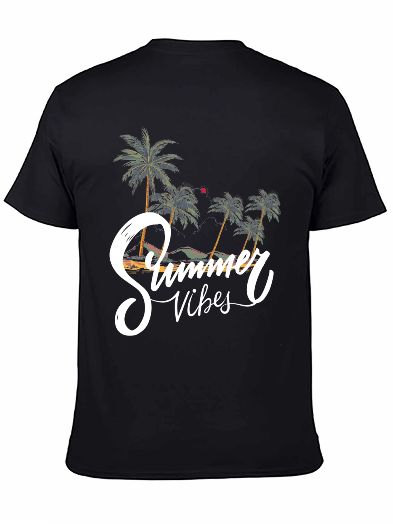 Summer Vibes Graphic Tee - Beach Palm Tree Shirt