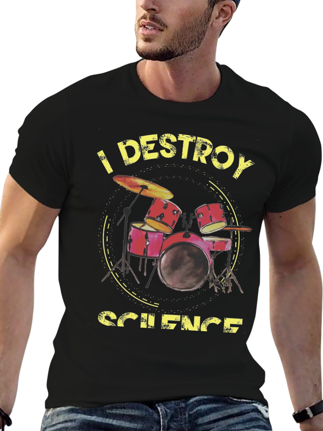 I Destroy Science Drummer Black T-Shirt