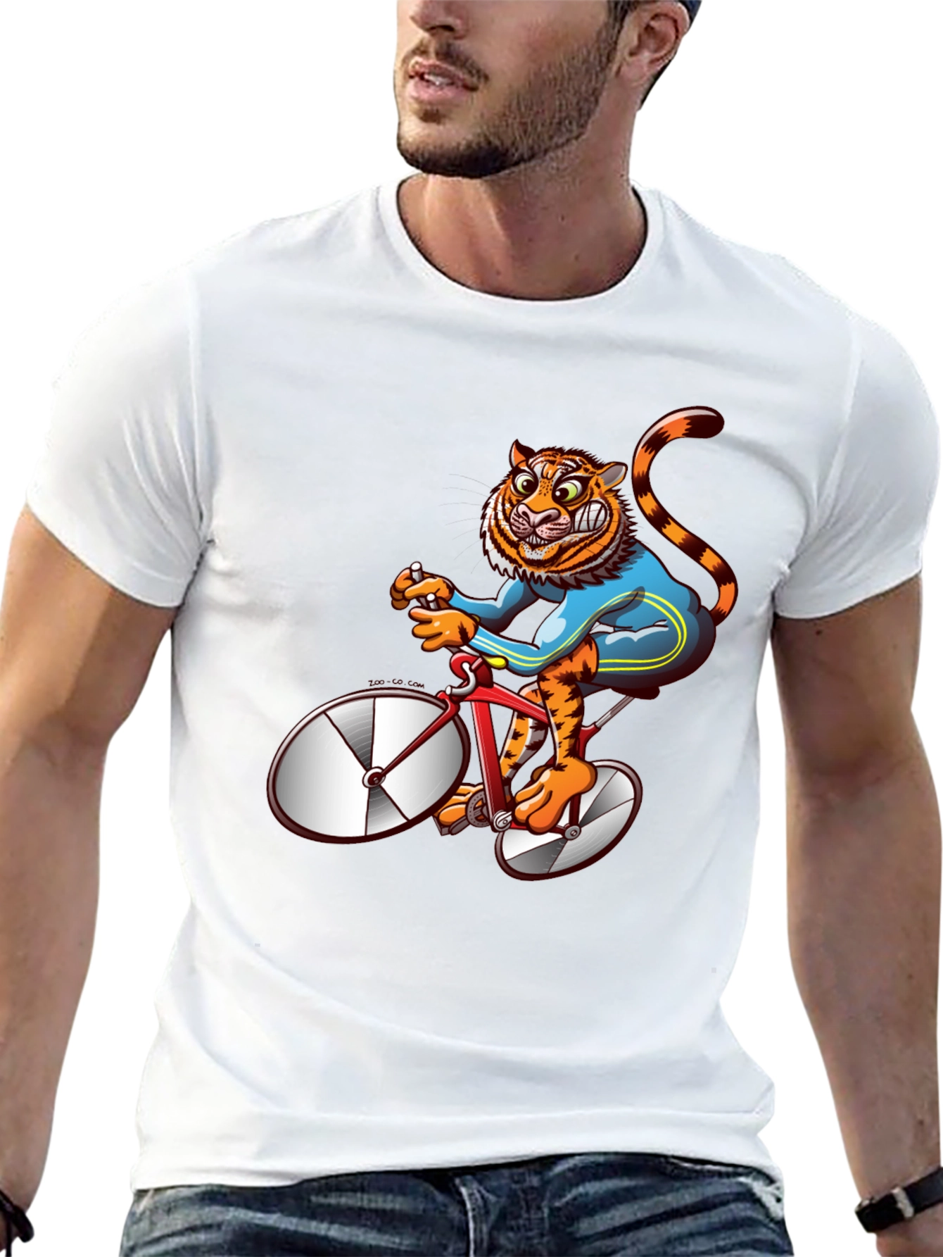 Tiger Riding Bike Graphic Tee