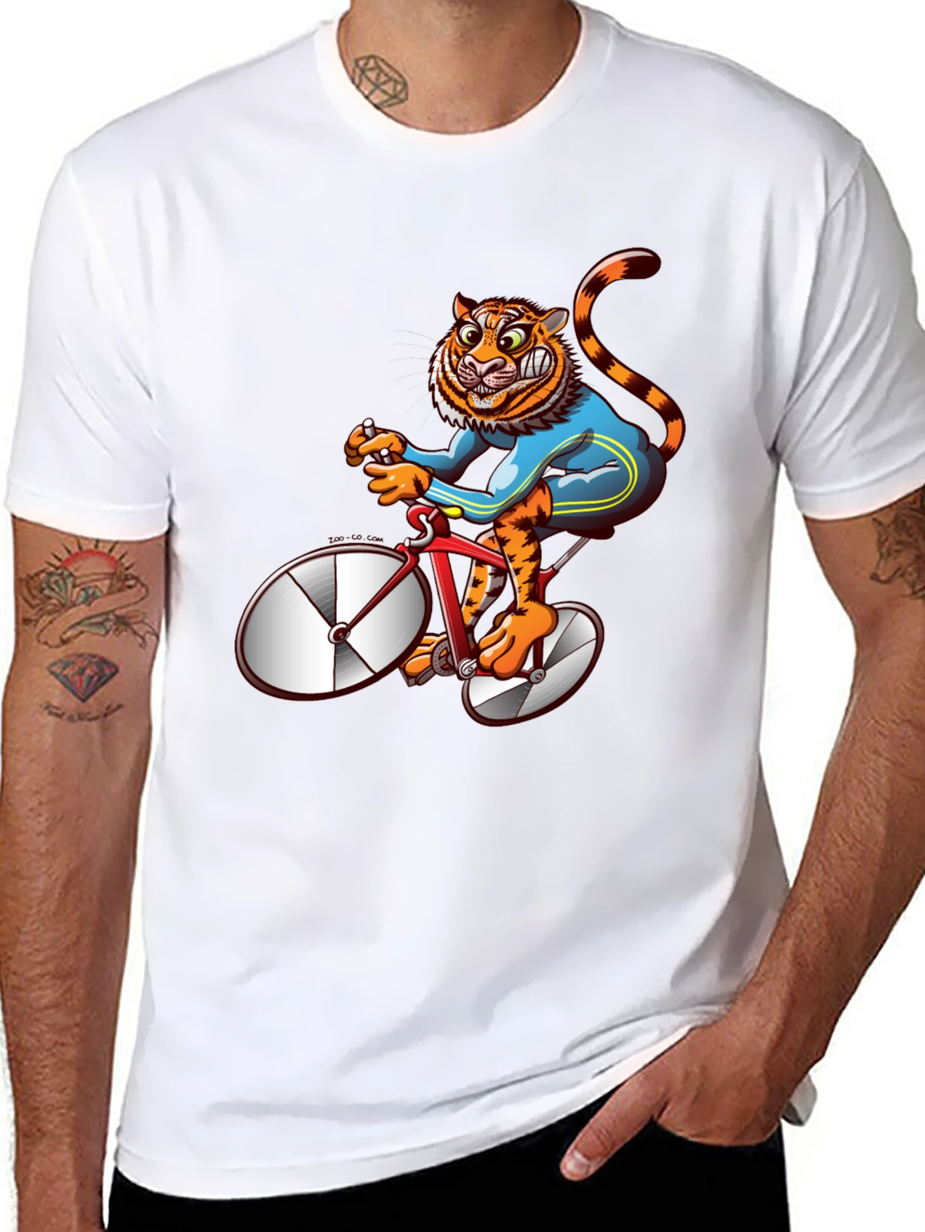 Tiger Riding Bike Graphic Tee